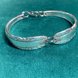 Silver Plate 1980, RARE Two-Part Spoon Bracelet, Vintage